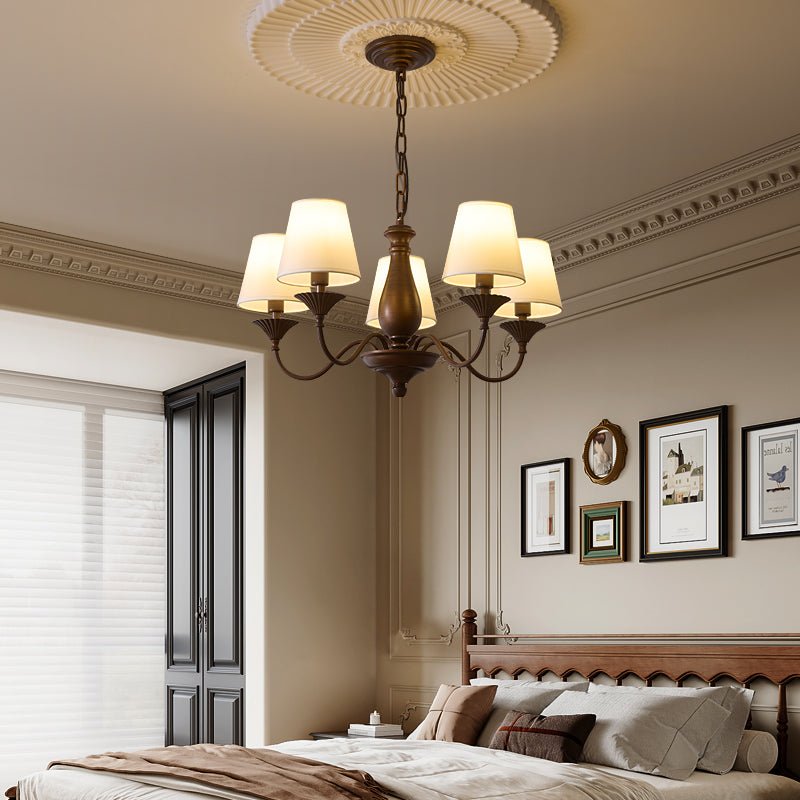 Aurora Chandelier Fabric Shade Vintage - Lamp Outdoor