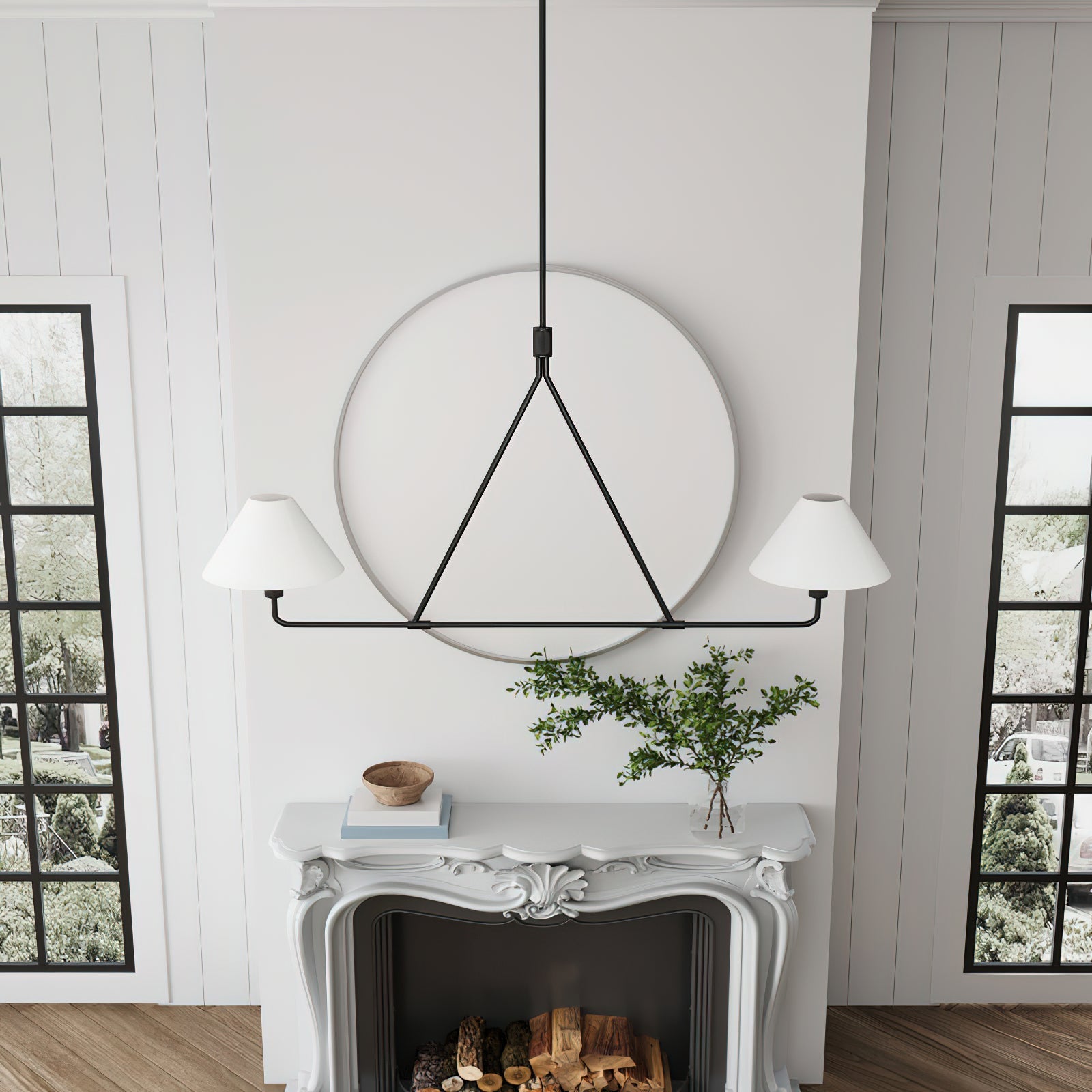 Aurora Chandelier Cone Shade Minimalist - Lamp Outdoor
