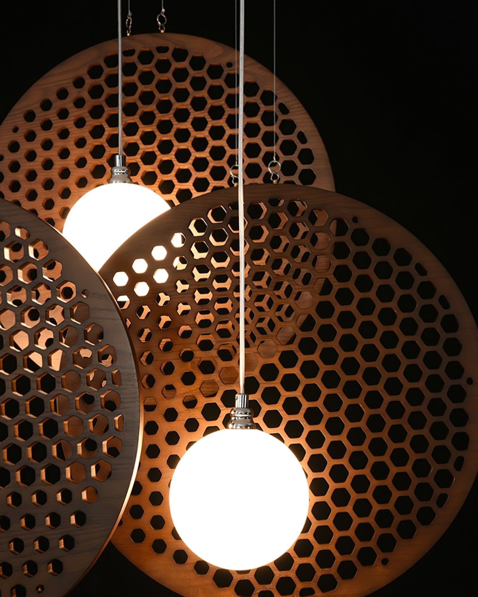 Aurora Chandelier Wooden Plate - Lamp Outdoor