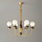 Cotheor Vintage Traditional Arc Wood Glass Chandelier - Lamp Outdoor