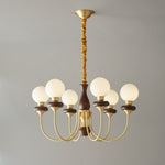 Cotheor Vintage Traditional Arc Wood Glass Chandelier - Lamp Outdoor
