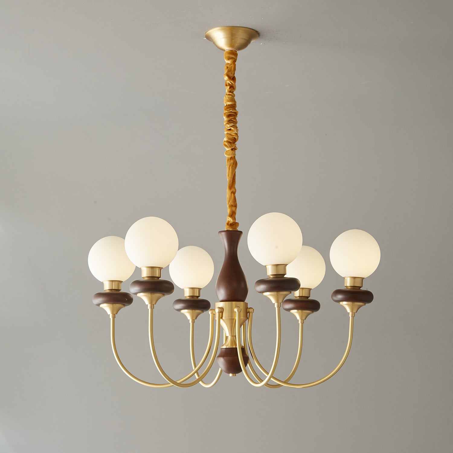 Cotheor Vintage Traditional Arc Wood Glass Chandelier - Lamp Outdoor