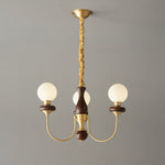 Cotheor Vintage Traditional Arc Wood Glass Chandelier - Lamp Outdoor