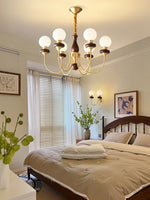Cotheor Vintage Traditional Arc Wood Glass Chandelier - Lamp Outdoor