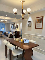 Cotheor Vintage Traditional Arc Wood Glass Chandelier - Lamp Outdoor
