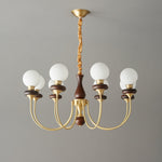 Cotheor Vintage Traditional Arc Wood Glass Chandelier - Lamp Outdoor