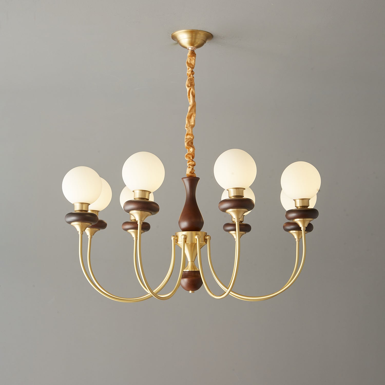 Cotheor Vintage Traditional Arc Wood Glass Chandelier - Lamp Outdoor