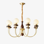 Cotheor Vintage Traditional Arc Wood Glass Chandelier - Lamp Outdoor
