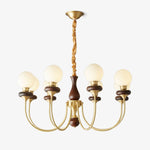 Cotheor Vintage Traditional Arc Wood Glass Chandelier - Lamp Outdoor