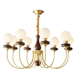 Cotheor Vintage Traditional Arc Wood Glass Chandelier - Lamp Outdoor