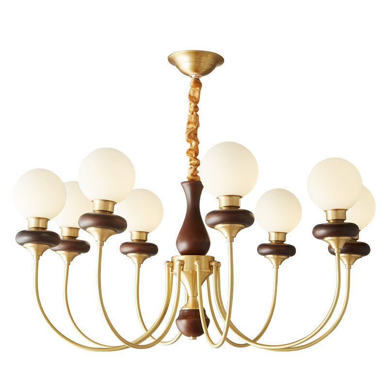 Cotheor Vintage Traditional Arc Wood Glass Chandelier - Lamp Outdoor