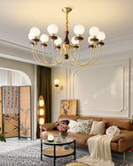 Cotheor Vintage Traditional Arc Wood Glass Chandelier - Lamp Outdoor