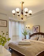 Cotheor Vintage Traditional Arc Wood Glass Chandelier - Lamp Outdoor