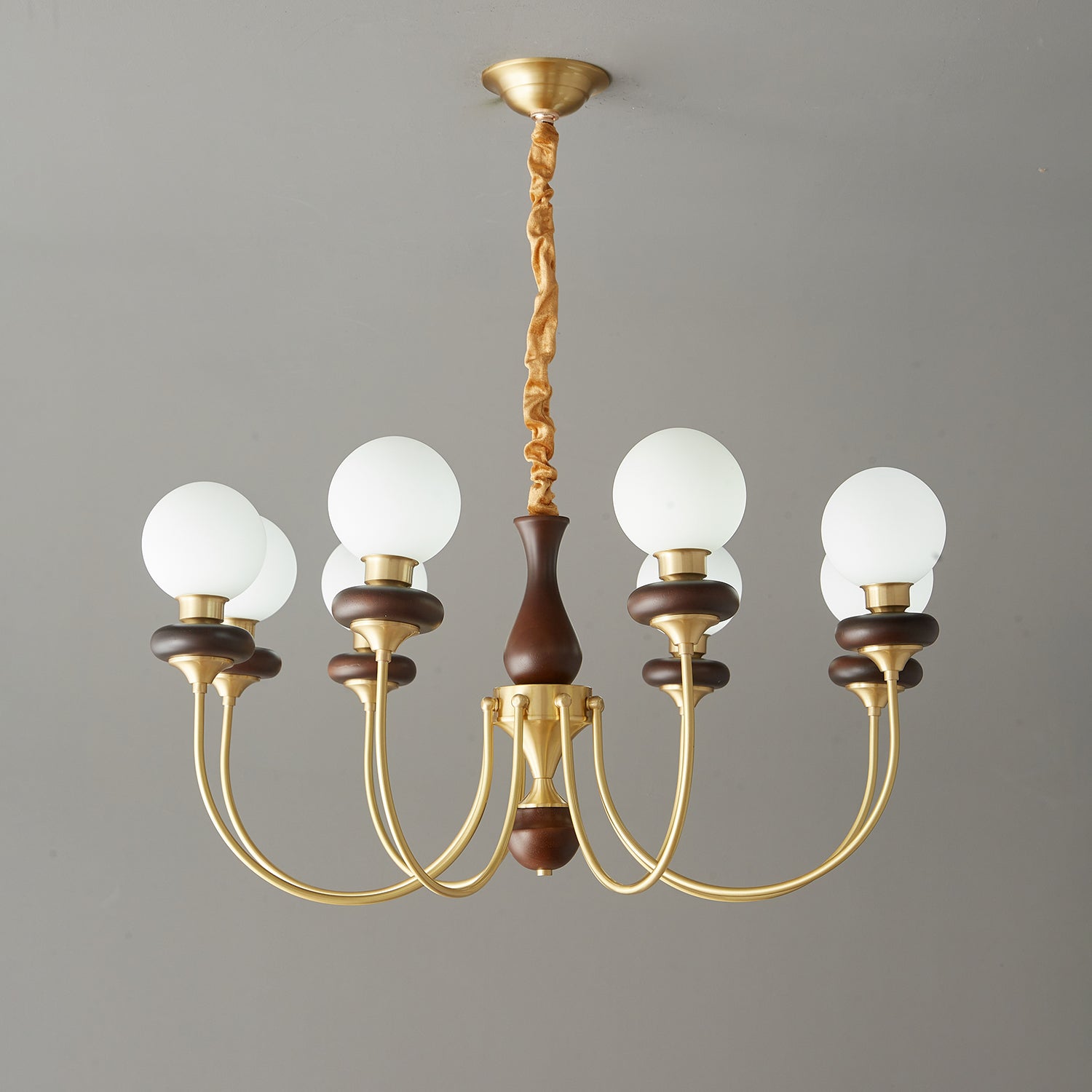 Cotheor Vintage Traditional Arc Wood Glass Chandelier - Lamp Outdoor
