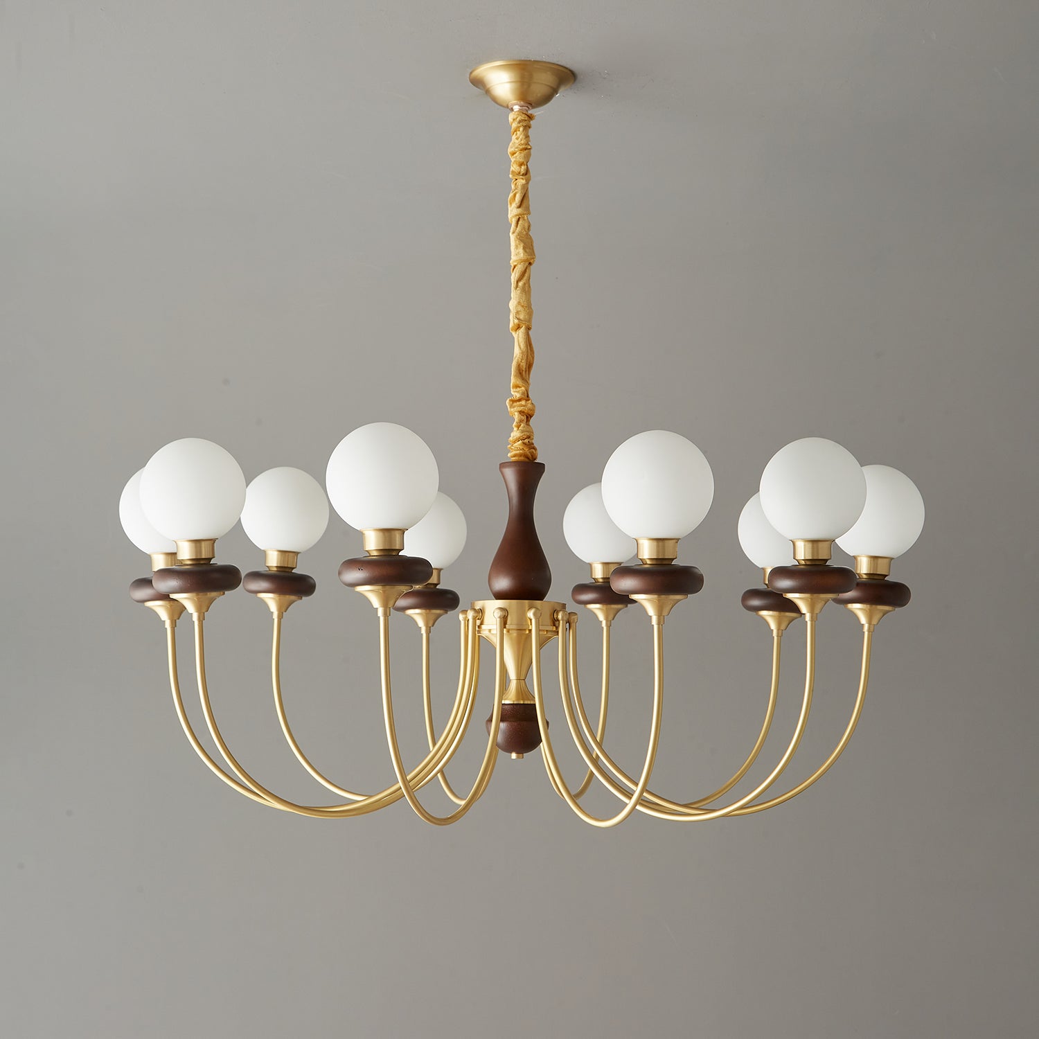 Cotheor Vintage Traditional Arc Wood Glass Chandelier - Lamp Outdoor