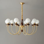 Cotheor Vintage Traditional Arc Wood Glass Chandelier - Lamp Outdoor