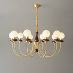 Cotheor Vintage Traditional Arc Wood Glass Chandelier - Lamp Outdoor