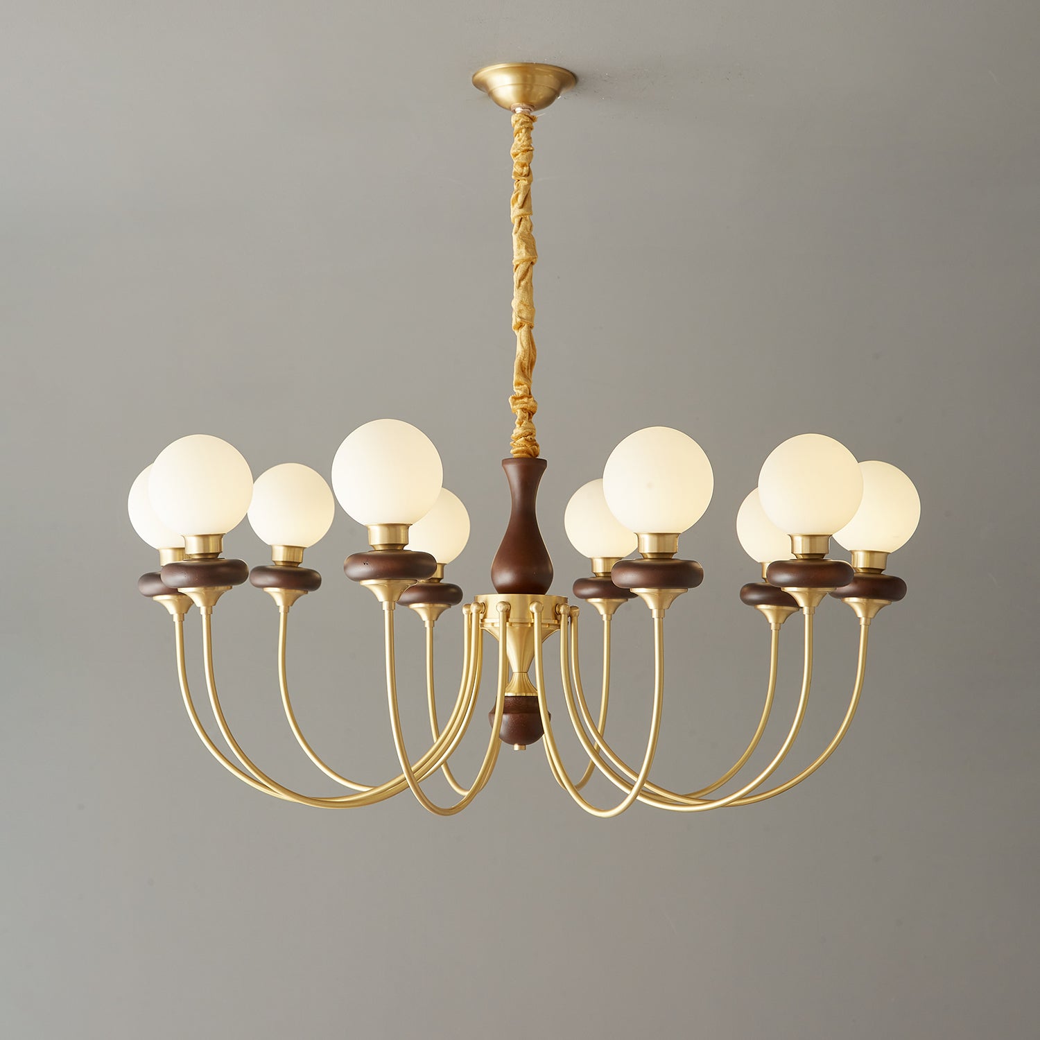 Cotheor Vintage Traditional Arc Wood Glass Chandelier - Lamp Outdoor
