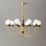 Cotheor Vintage Traditional Arc Wood Glass Chandelier - Lamp Outdoor