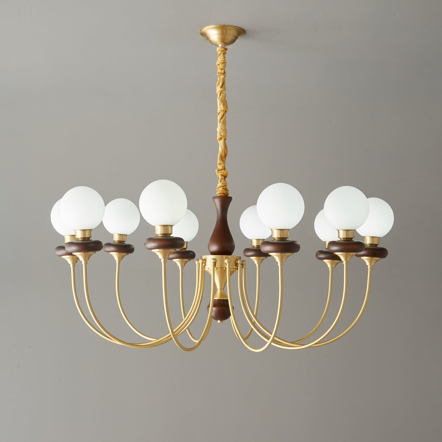 Cotheor Vintage Traditional Arc Wood Glass Chandelier - Lamp Outdoor