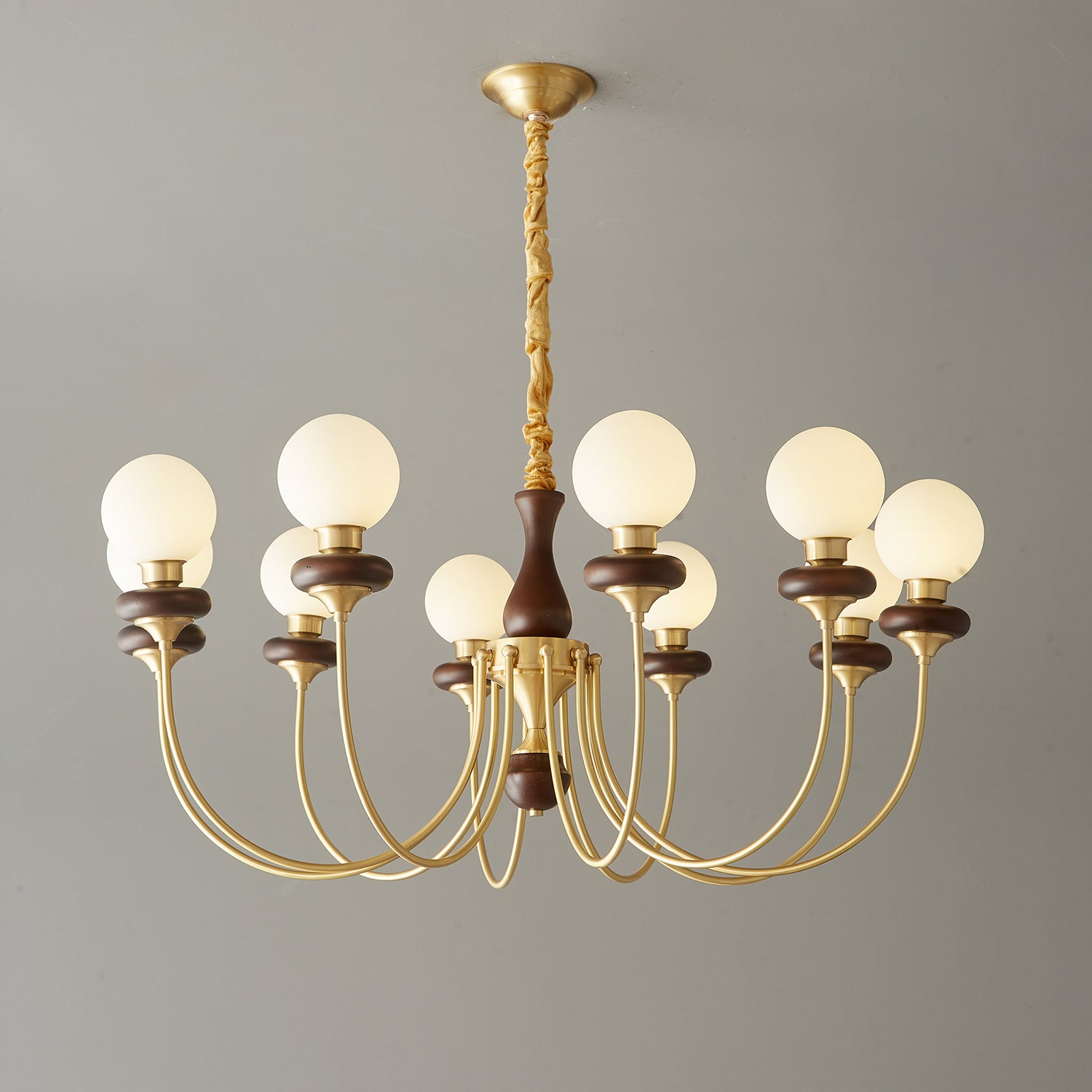 Cotheor Vintage Traditional Arc Wood Glass Chandelier - Lamp Outdoor