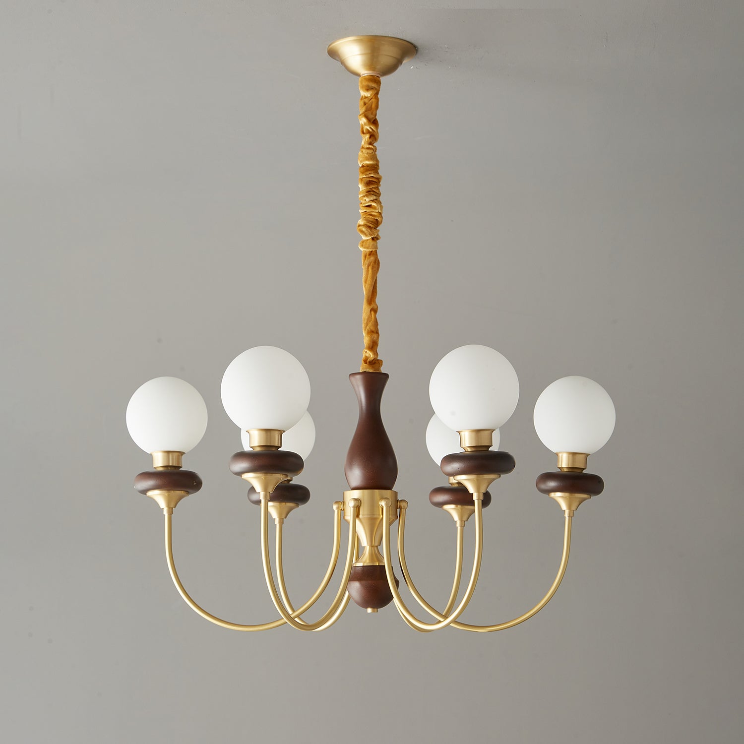 Cotheor Vintage Traditional Arc Wood Glass Chandelier - Lamp Outdoor