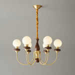 Cotheor Vintage Traditional Arc Wood Glass Chandelier - Lamp Outdoor