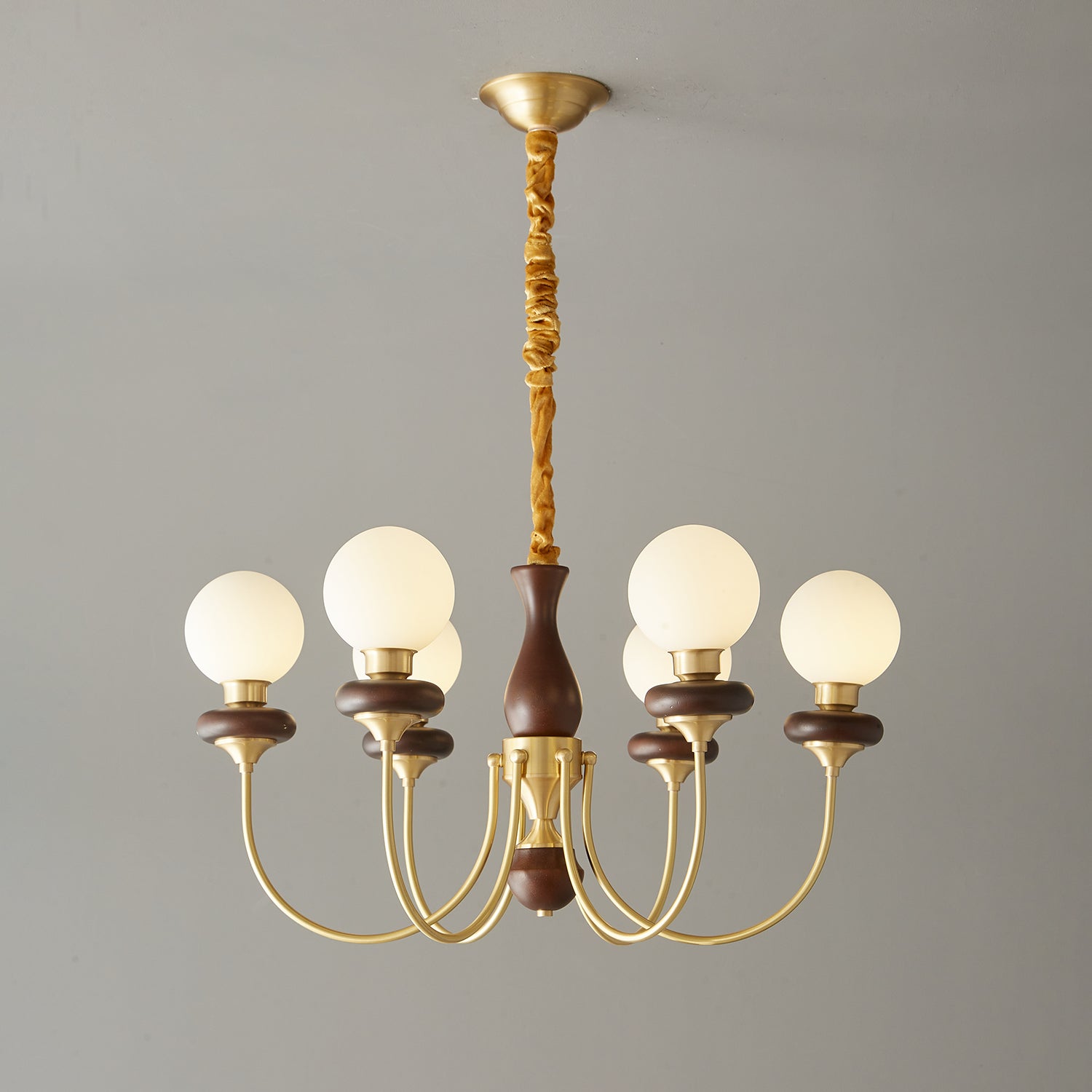 Cotheor Vintage Traditional Arc Wood Glass Chandelier - Lamp Outdoor