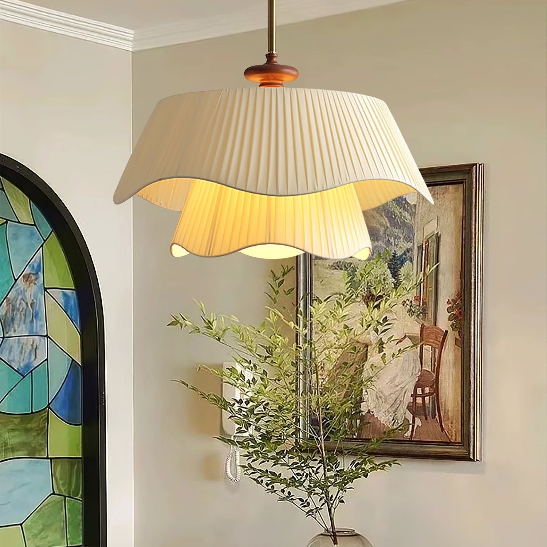 Aphais Premium Elegance Wood Metal Pendant Lamp - Lamp Outdoor