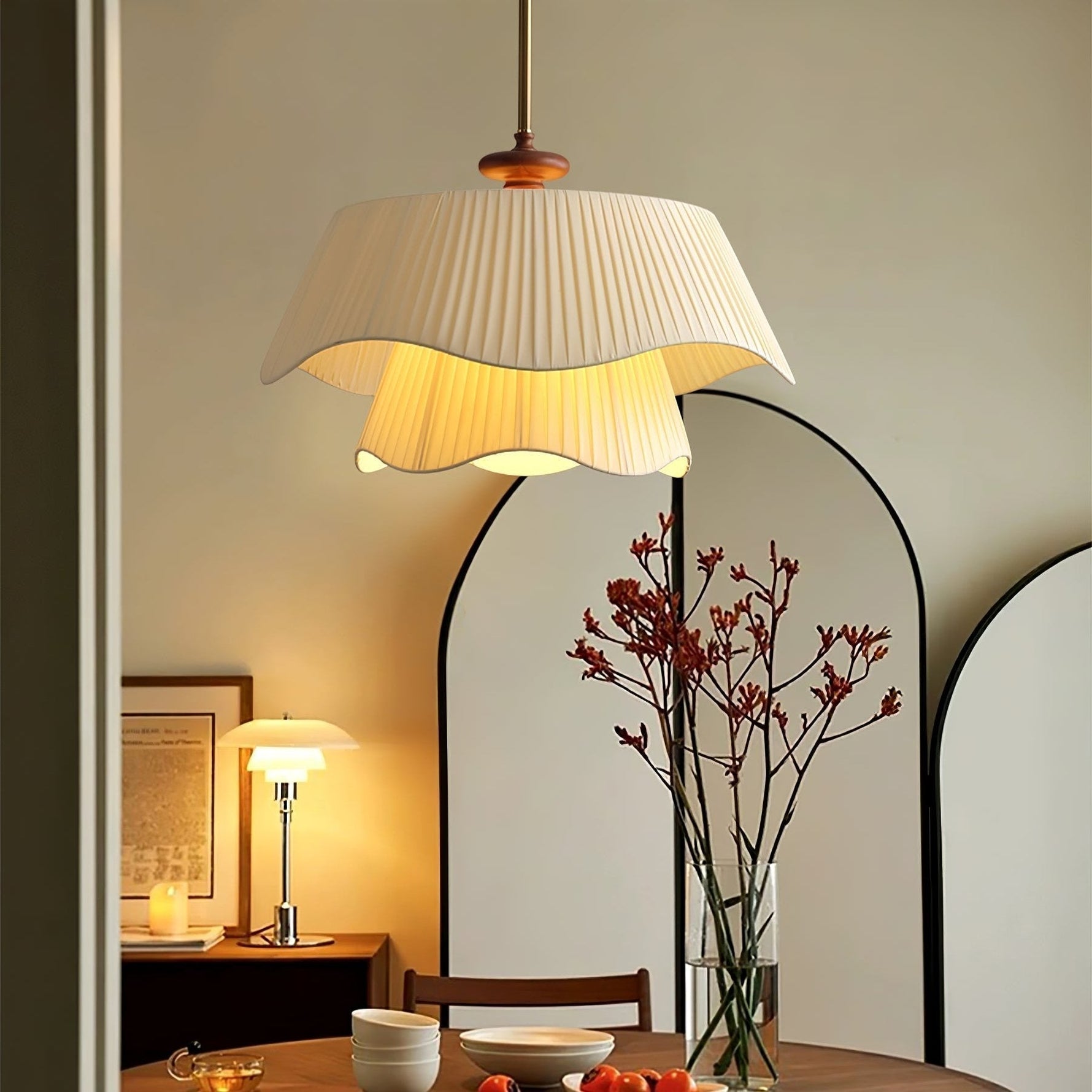 Aphais Premium Elegance Wood Metal Pendant Lamp - Lamp Outdoor