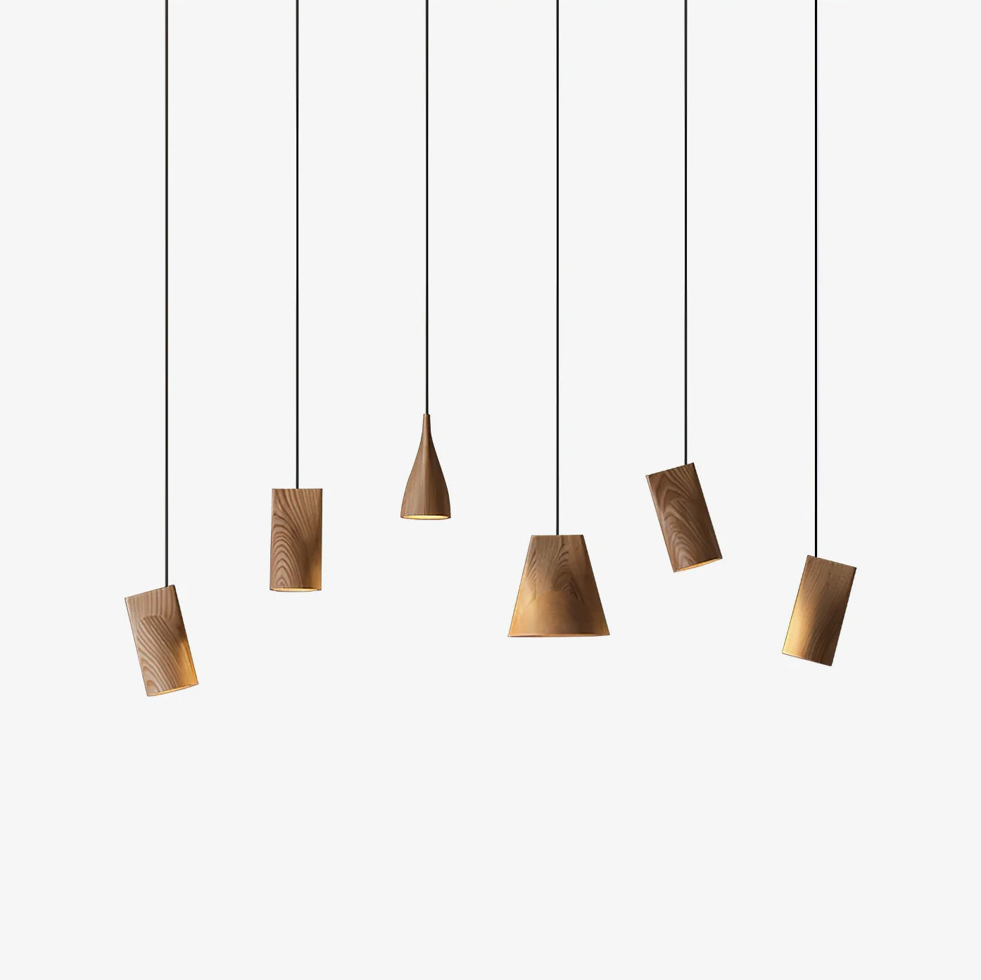 Ivarara Asymmetrical Wood Pendant Light - Lamp Outdoor