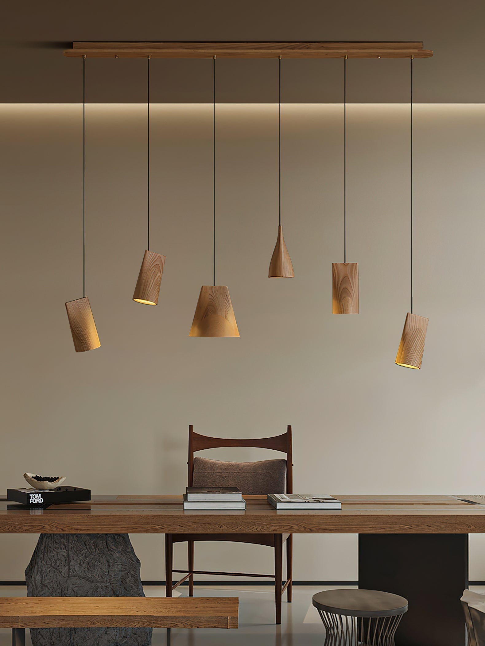 Ivarara Asymmetrical Wood Pendant Light - Lamp Outdoor