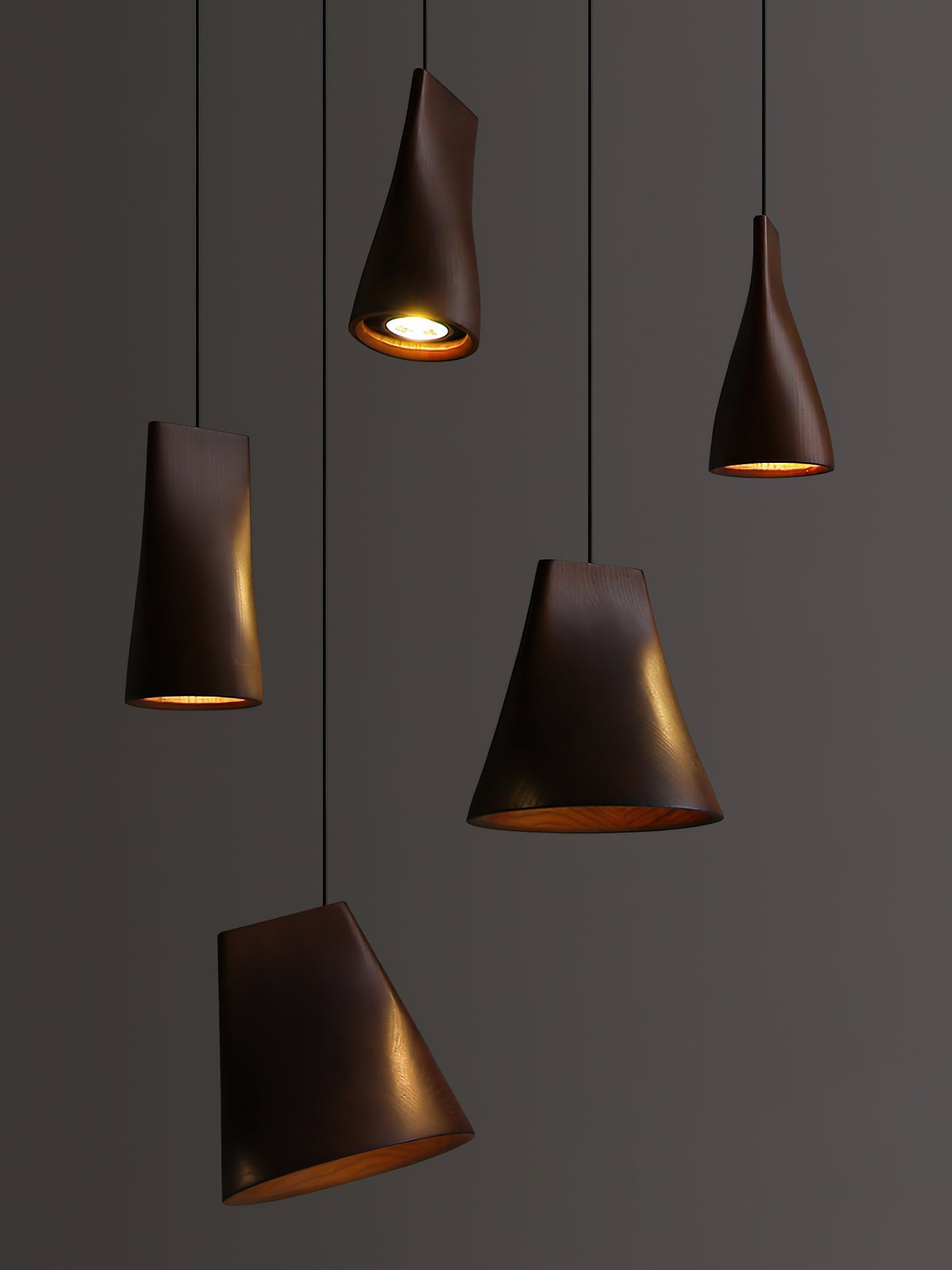 Ivarara Asymmetrical Wood Pendant Light - Lamp Outdoor