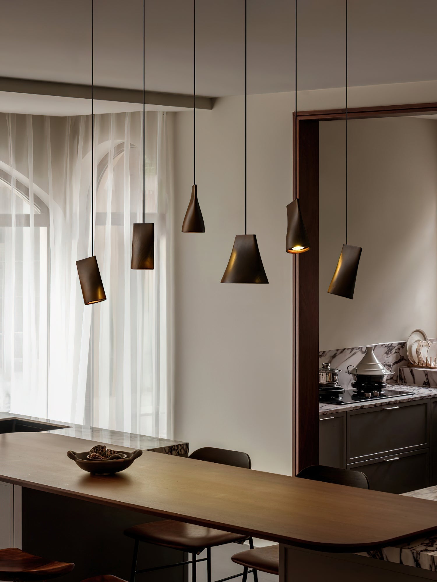 Ivarara Asymmetrical Wood Pendant Light - Lamp Outdoor
