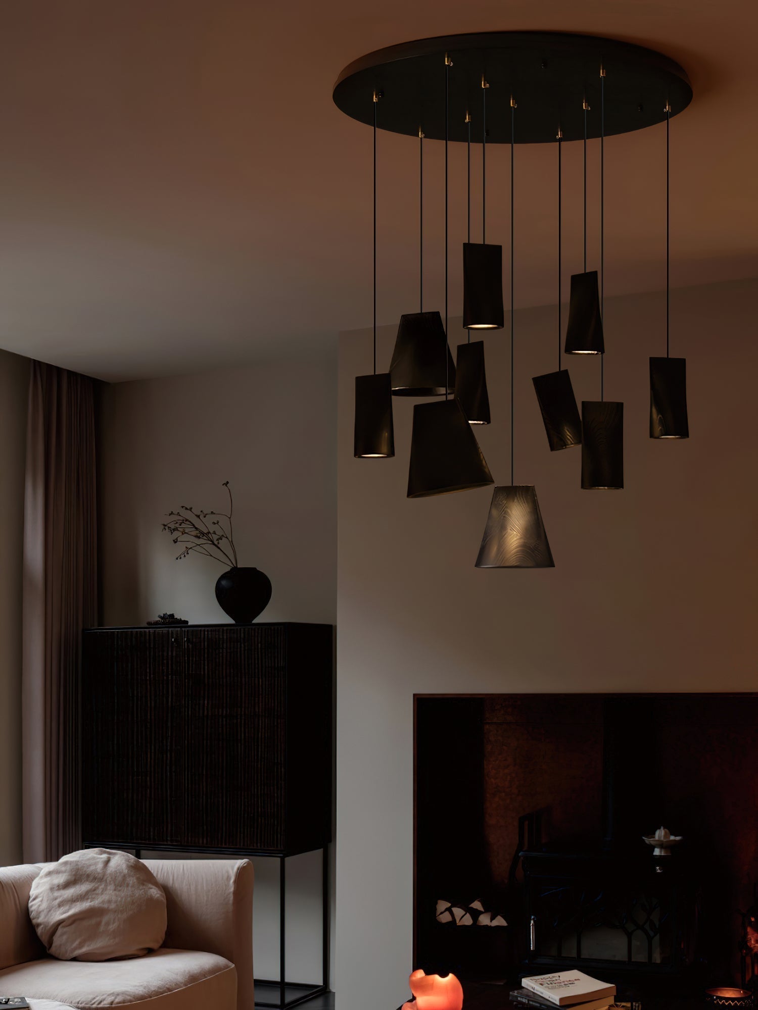 Ivarara Asymmetrical Wood Pendant Light - Lamp Outdoor