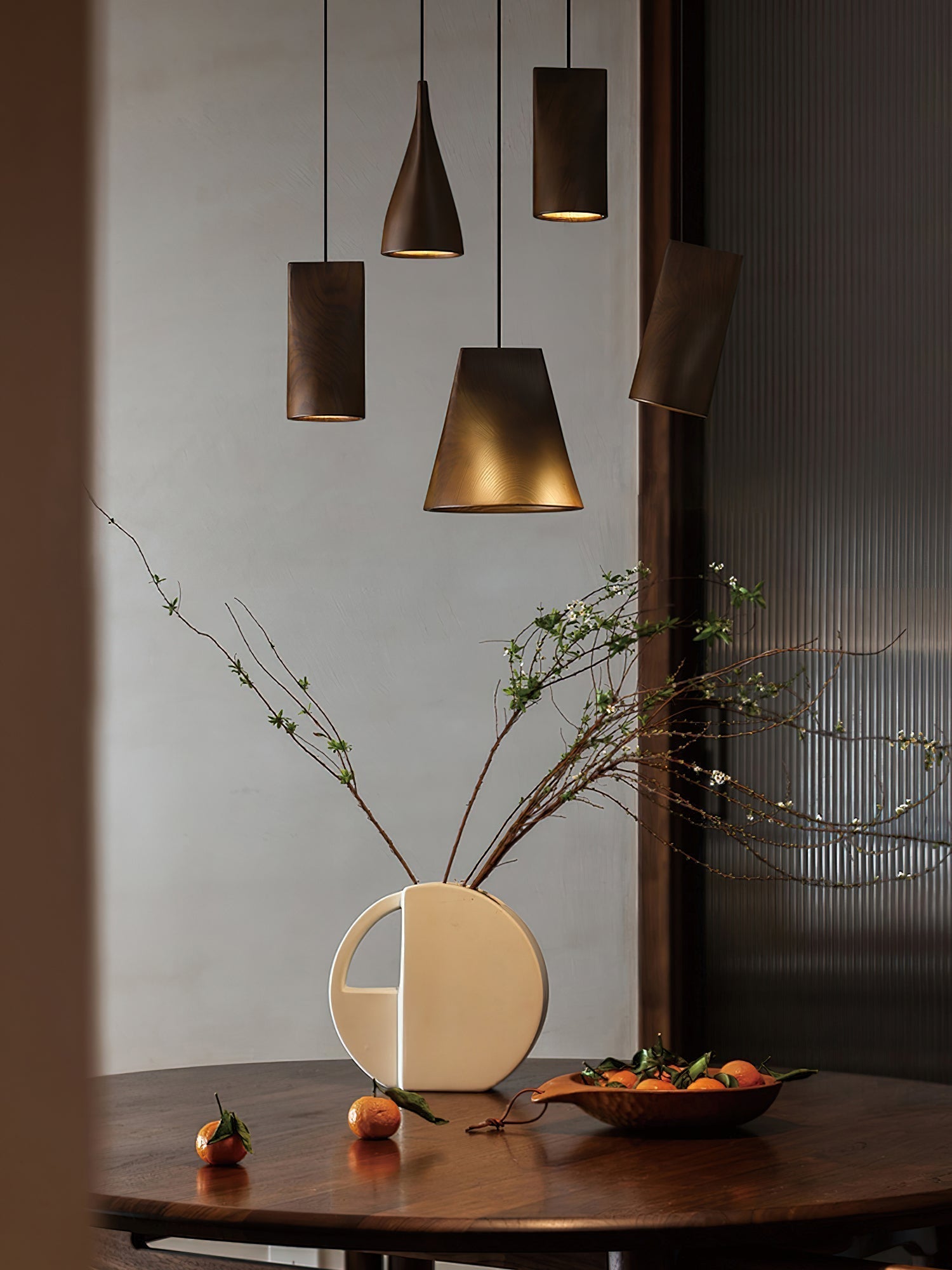 Ivarara Asymmetrical Wood Pendant Light - Lamp Outdoor