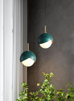 Solara Pendant Lamp Brass Nested Opal Globe Modern - Letslighting