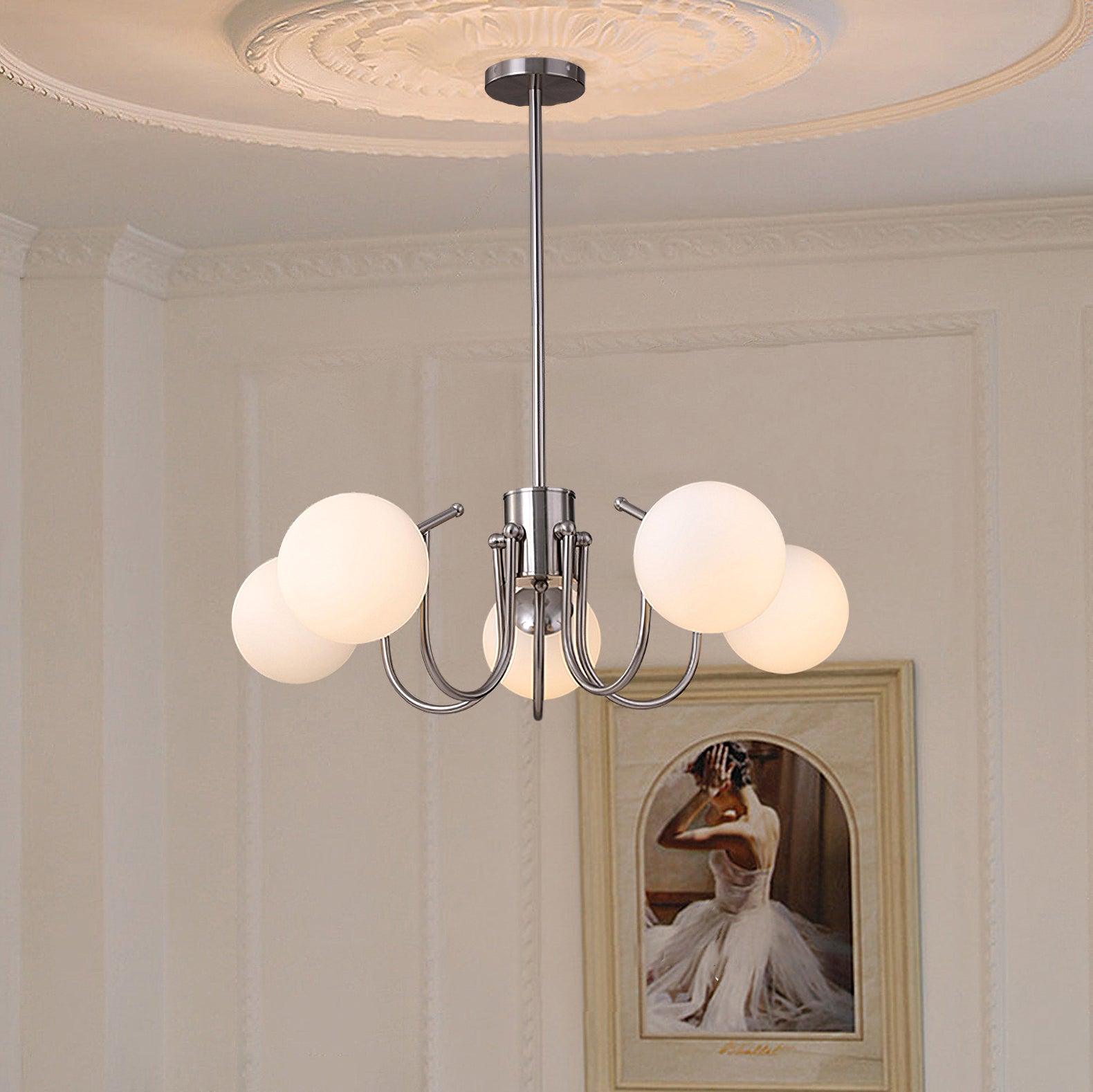 Aurora Chandelier Globe Chrome Modern - Lamp Outdoor