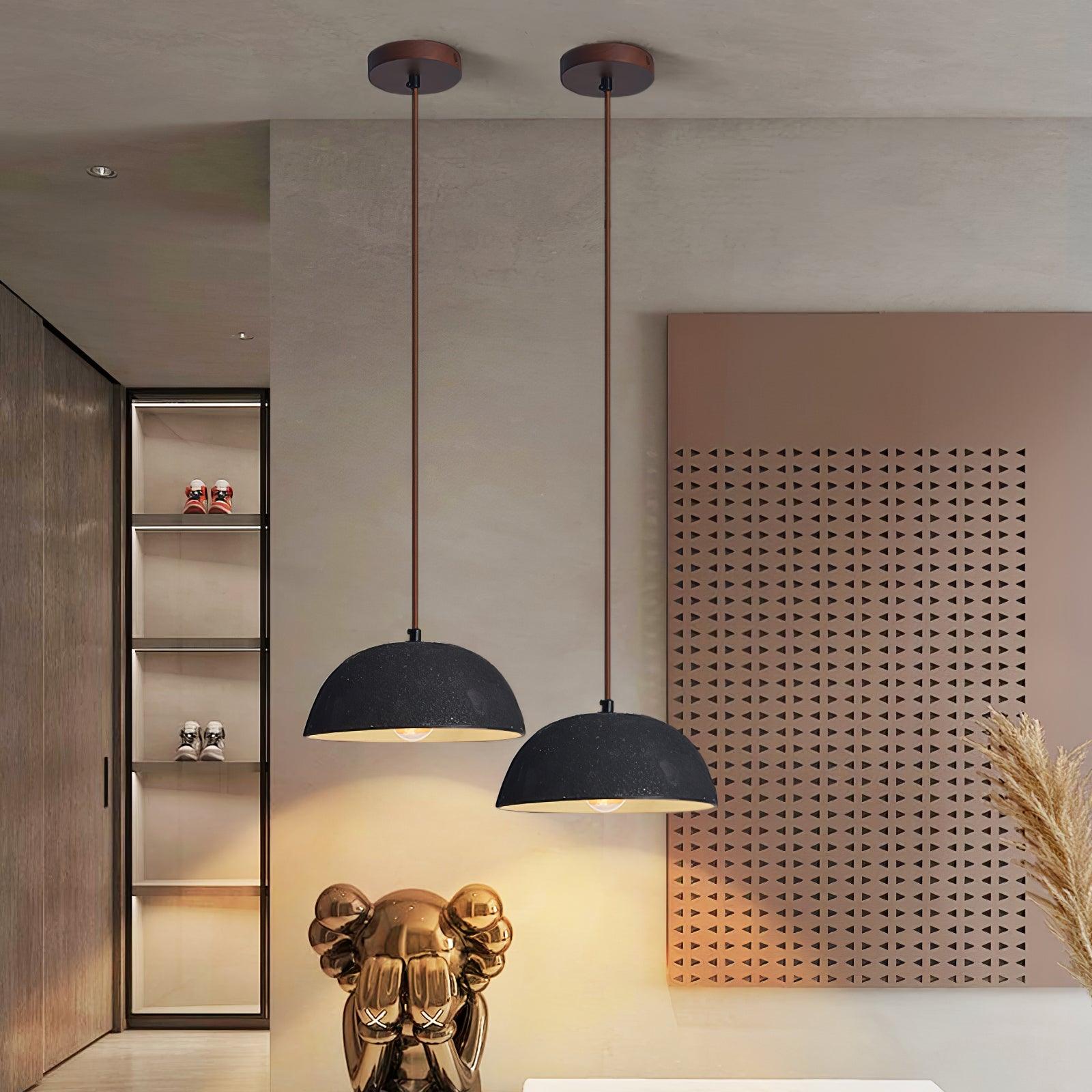 Dome Vintage Wood Pendant Lamp - Lamp Outdoor