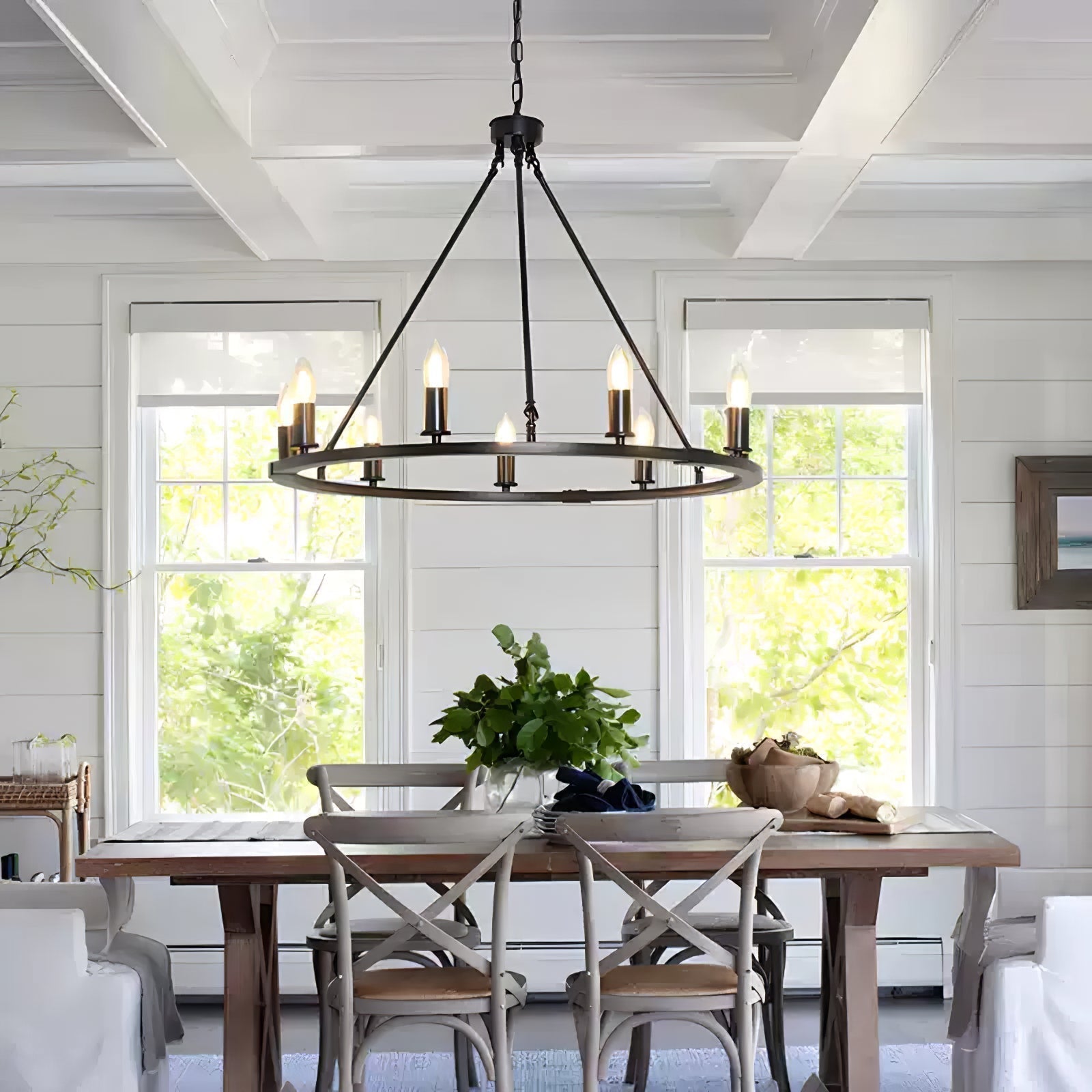Isoran Industrial Iron Chandelier - Lamp Outdoor