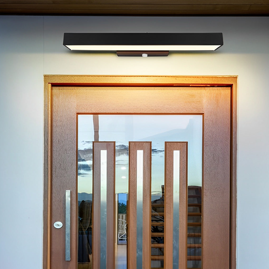 Outdoor Motion Sensor Black Rectangle Wall Light - Lamp Outdoor