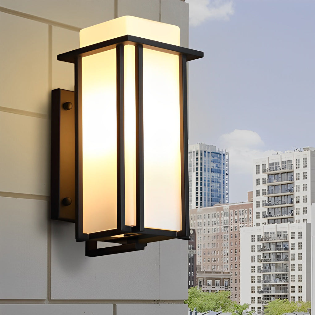 Square Waterproof LED Black Retro Outdoor Wall Lamp Exterior Lights - Lamp Outdoor