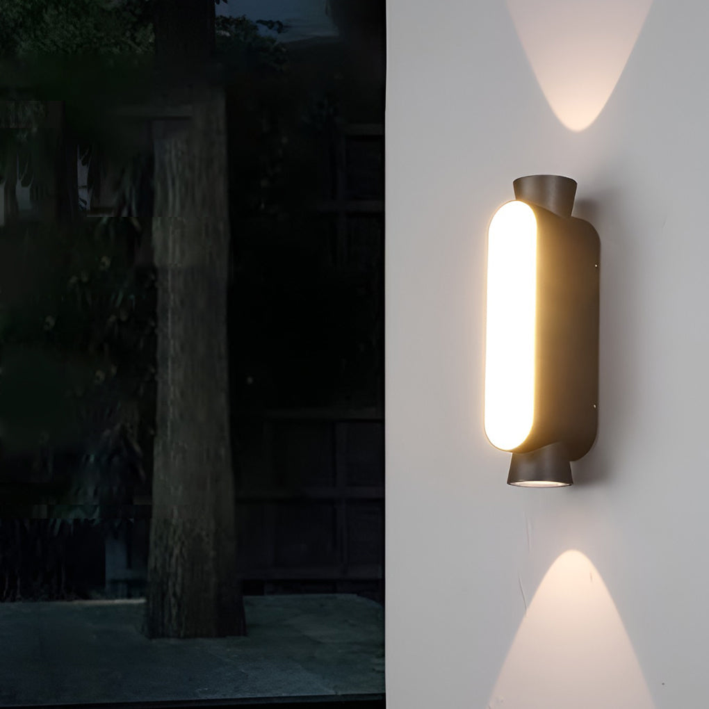 Waterproof LED Up and Down Lights Black Modern Outdoor Wall Sconce Lighting - Lamp Outdoor