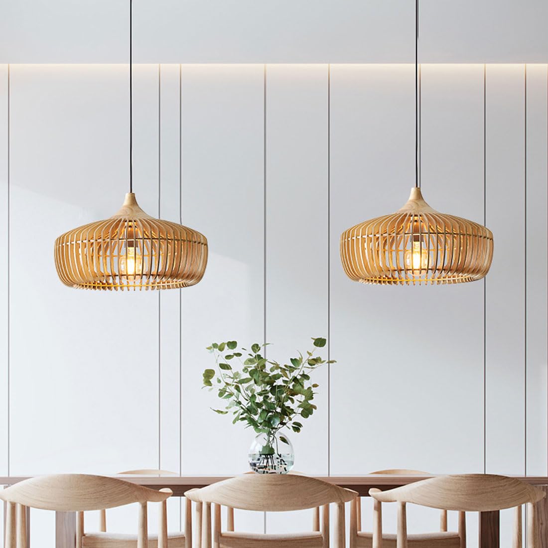 Muto Nordic Japanese Pendant Light Wood Bedroom/Living Room - Lamp Outdoor