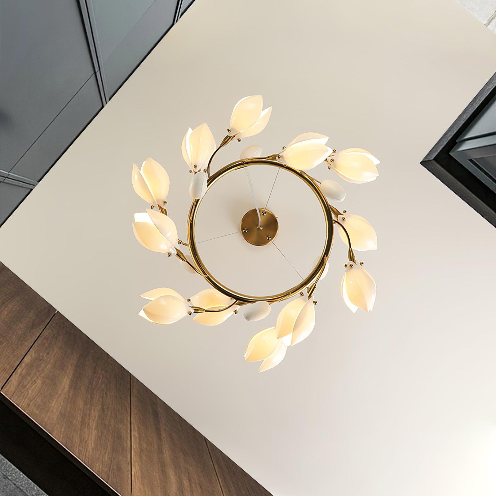 Porcelain Magnolia Chandelier - Lamp Outdoor