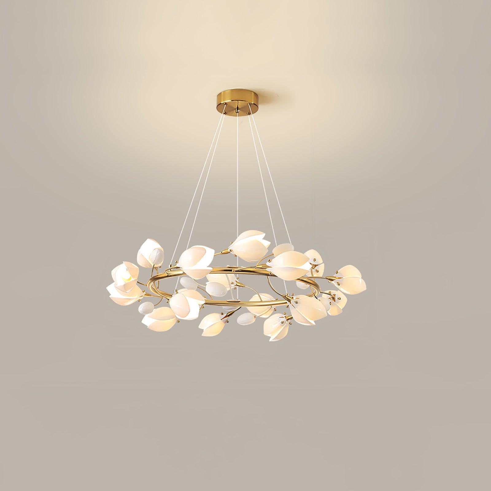 Porcelain Magnolia Chandelier - Lamp Outdoor