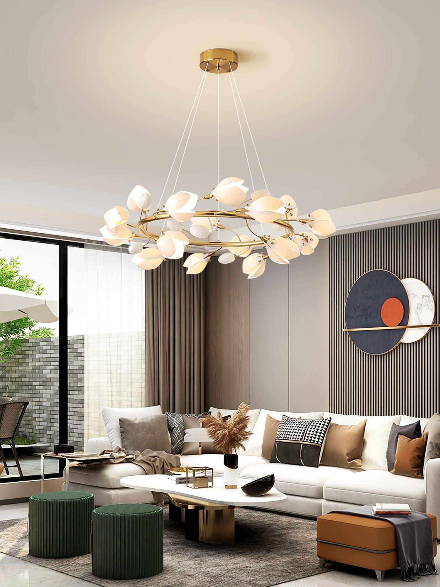 Porcelain Magnolia Chandelier - Lamp Outdoor