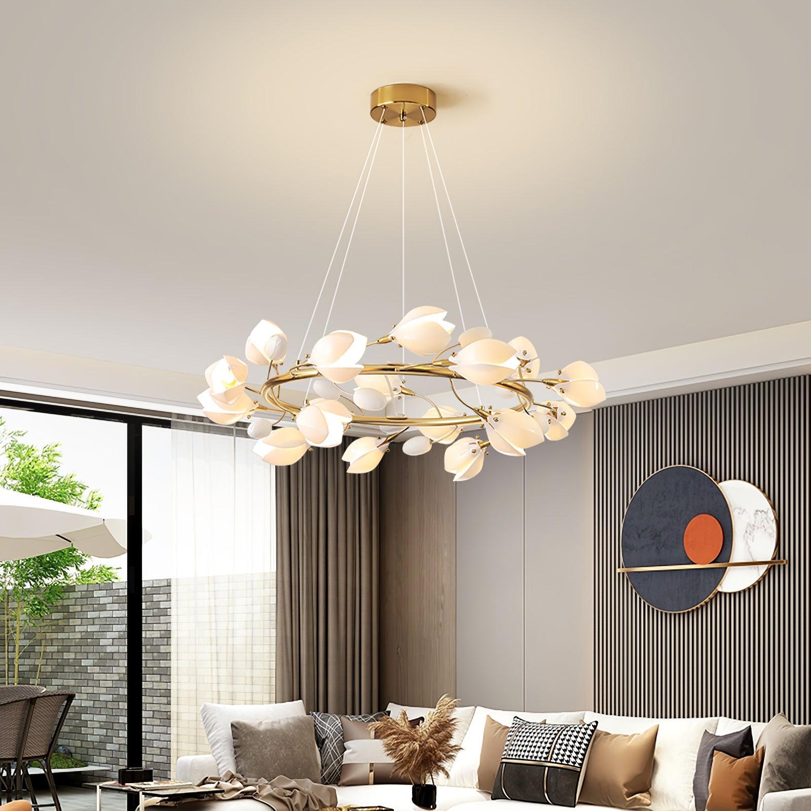 Porcelain Magnolia Chandelier - Lamp Outdoor