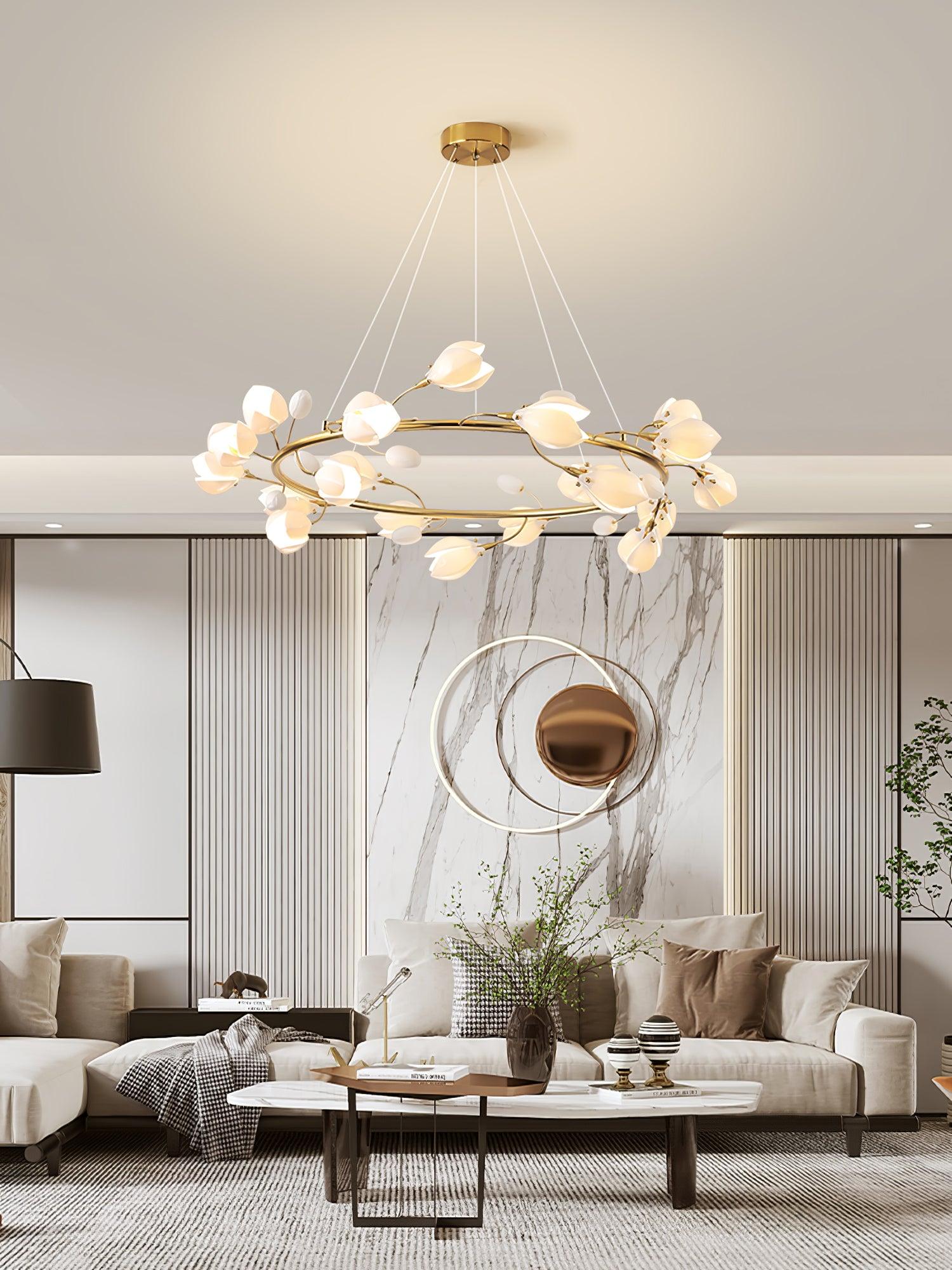 Porcelain Magnolia Chandelier - Lamp Outdoor