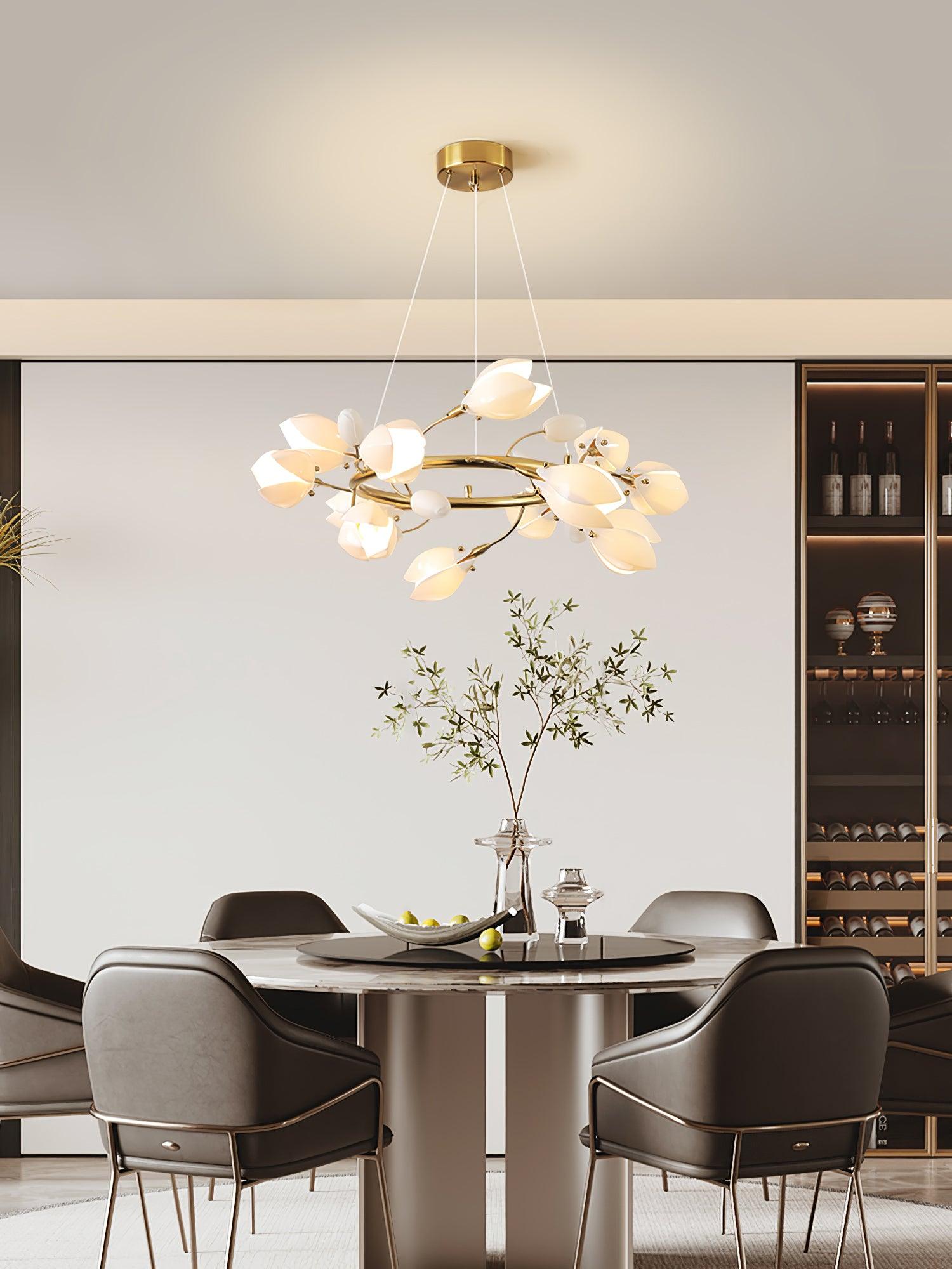 Porcelain Magnolia Chandelier - Lamp Outdoor